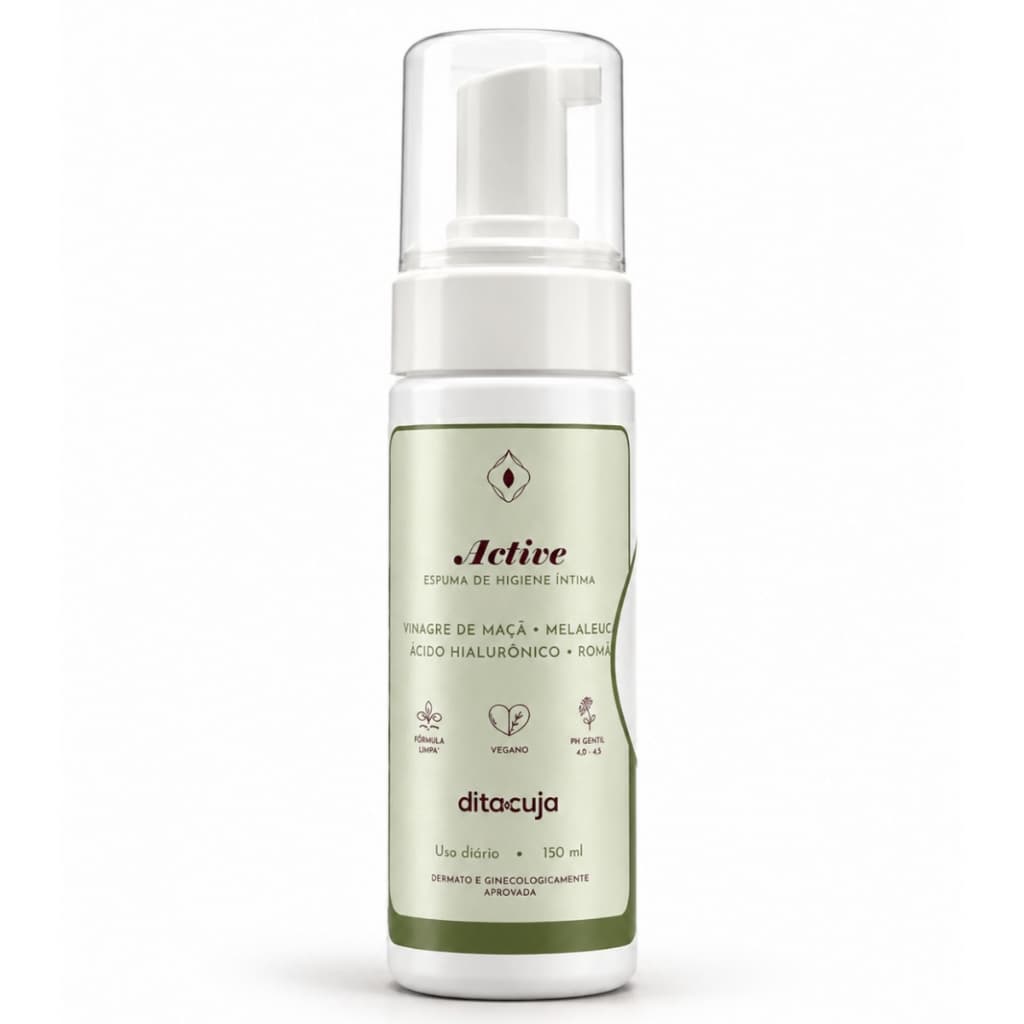 Espuma Íntima Natural ACTIVE | 150mL | Limpeza Suave, pH Equilibrado, Hidratação e Proteção