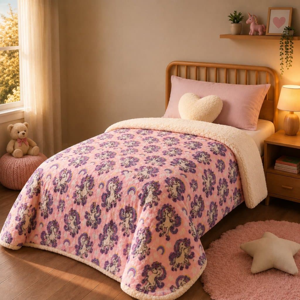 Coberdrom Infantil Solteiro Sherpa Fleece + Brinde Saco Vácuo