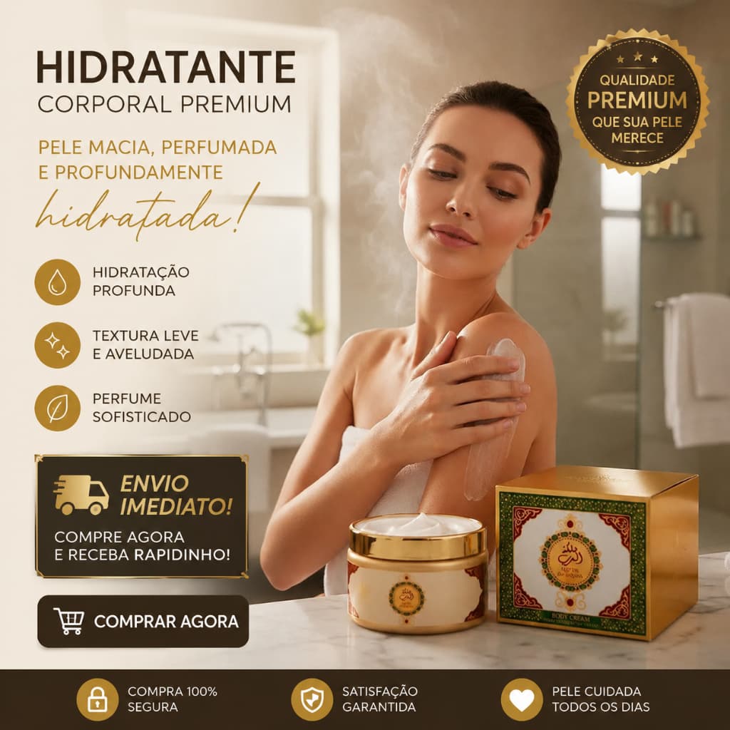 Hidratante Corporal Queen Of Arabia 200ml Pele macia Toque aveludado perfumado