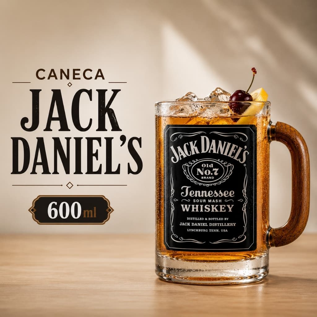 Caneca Copo Jack Daniel's Whisky 600ML Caneca de Vidro Alta Qualidade