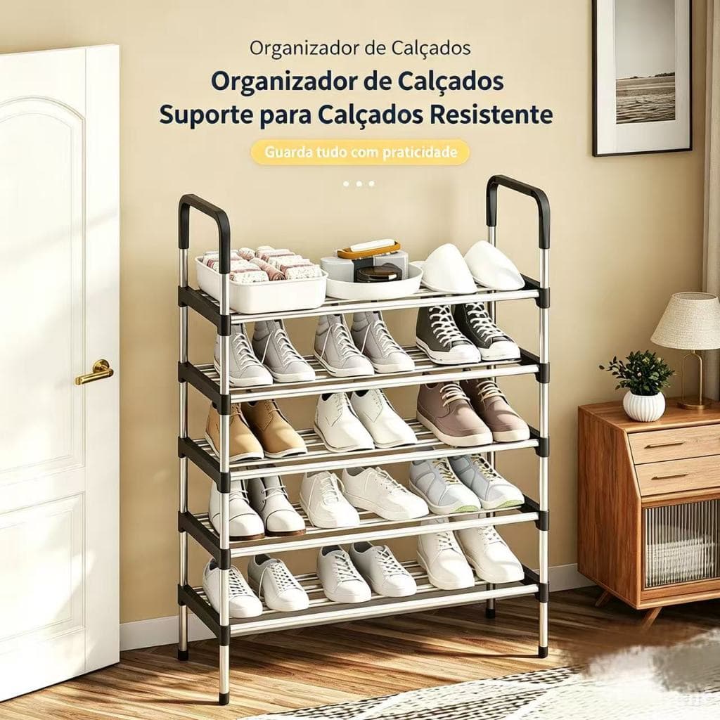 Rack de armazenamento de sapateira simples para economizar espaço em casa