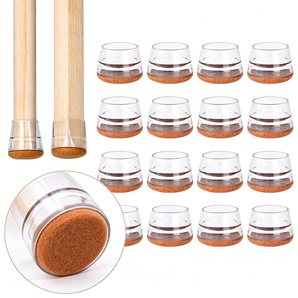Kit 16/32 Peças De Pés Protetores De Silicone Para Pernas De Cadeiras Retangulares, Quadradas E Redondas,Evita Riscos