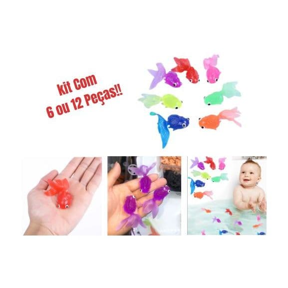 Kit 6 Ou 12 Mini Brinquedo Peixe De Borracha Peixinhinho Festa Pescaria