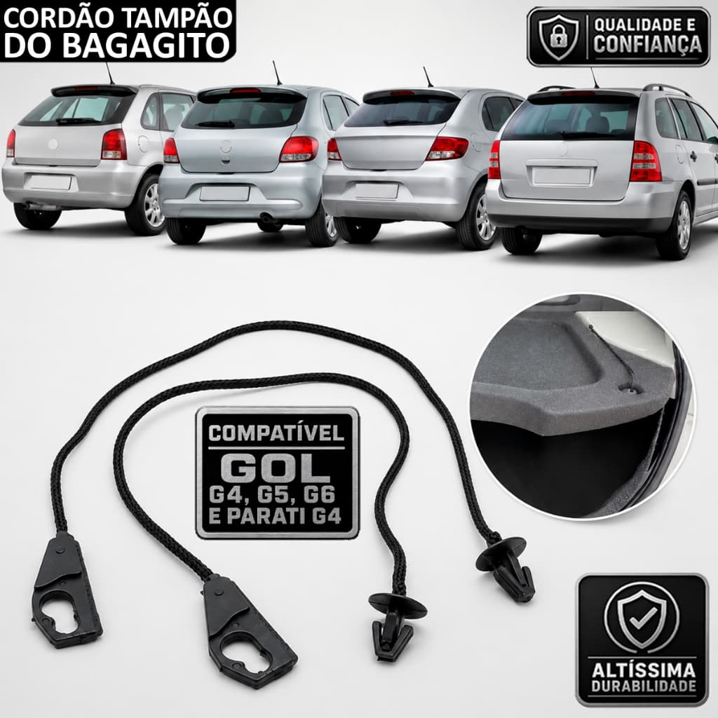 Par Cordão Alça tampão Bagagito Porta Malas Gol G4,G5,G6 e Parati G4