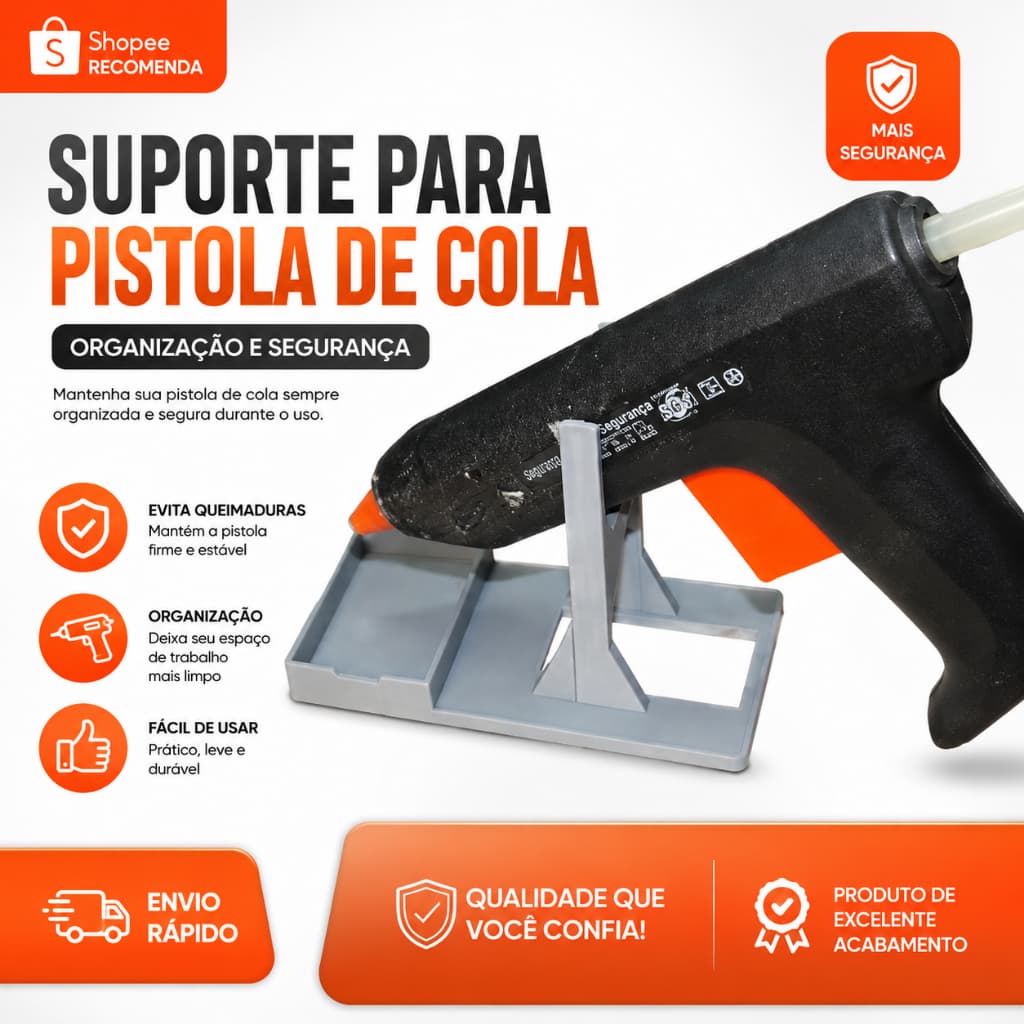 Suporte para Pistola de Cola Quente Tipo Revólver