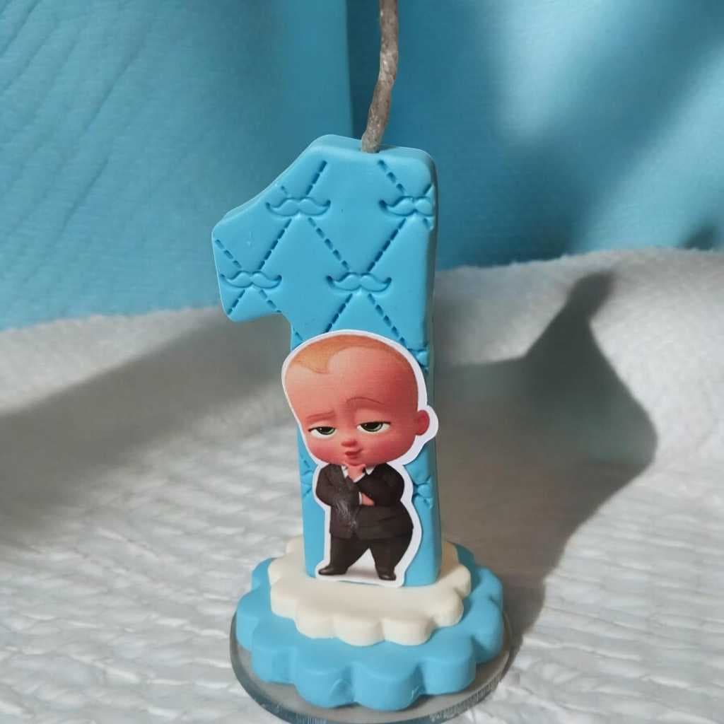 Vela de Aniversário Poderoso Chefinho com Pavio Mágico Papel fotográfico para festas temática