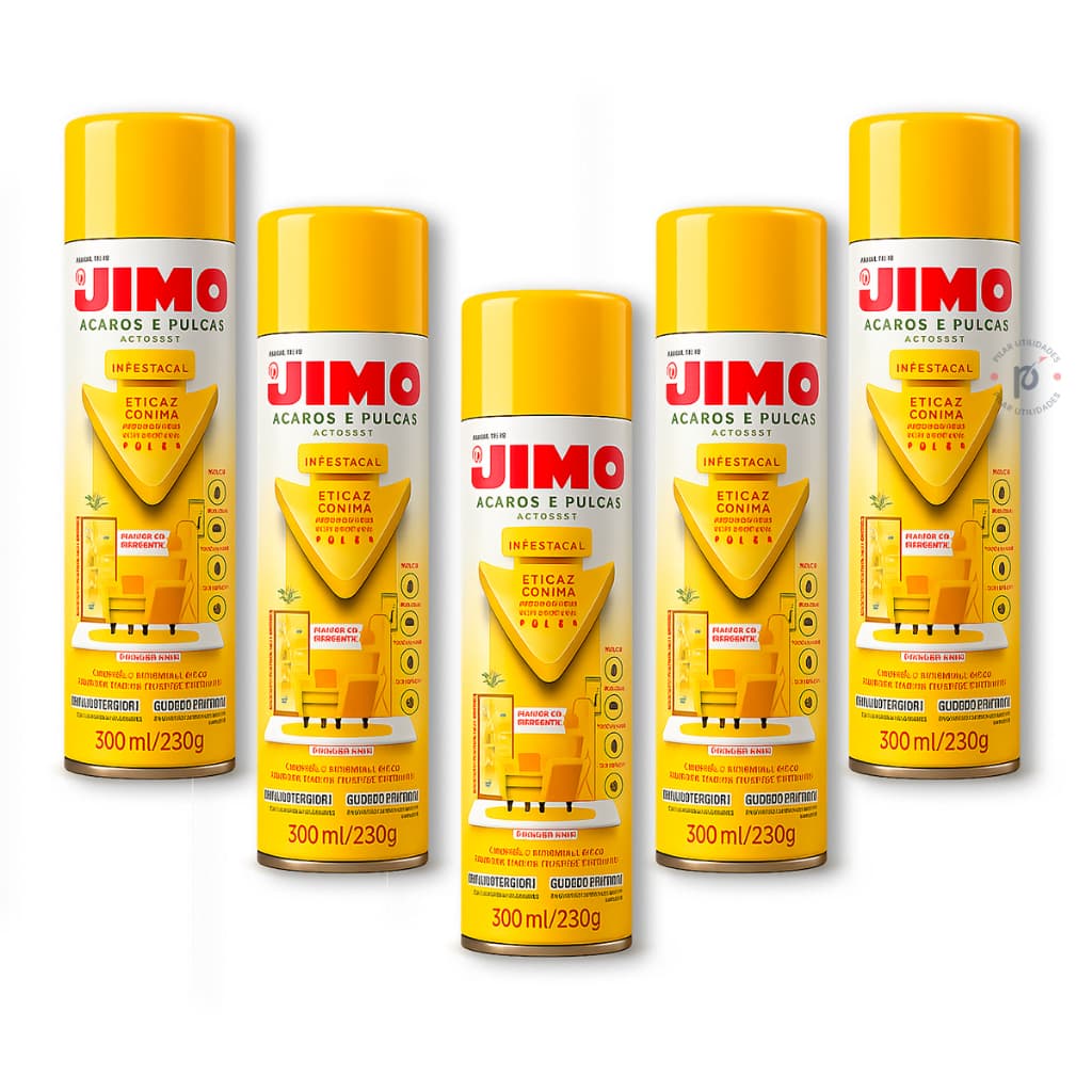 Kit Jimo Anti Acaros Pulgas E Carrapatos 1, 2, 3 ou 4 Elimina a Infestação Aerossol Eficaz 300ml