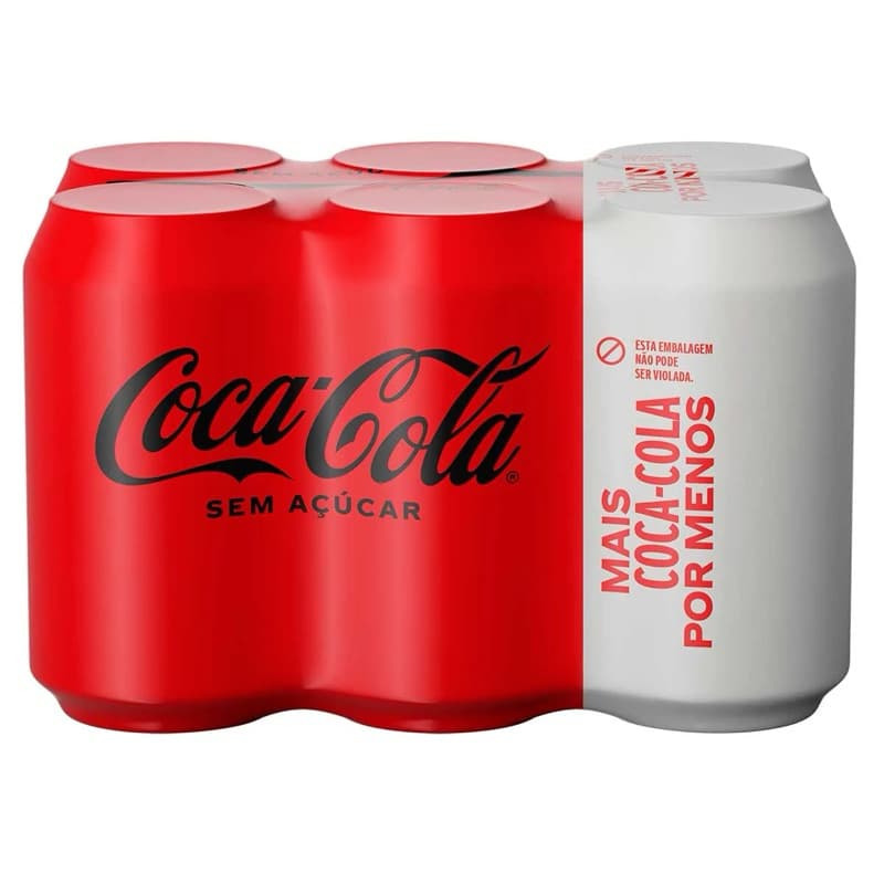 GRADE COM 6 LATAS COCA COLA ZERO AÇÚCAR 350ML