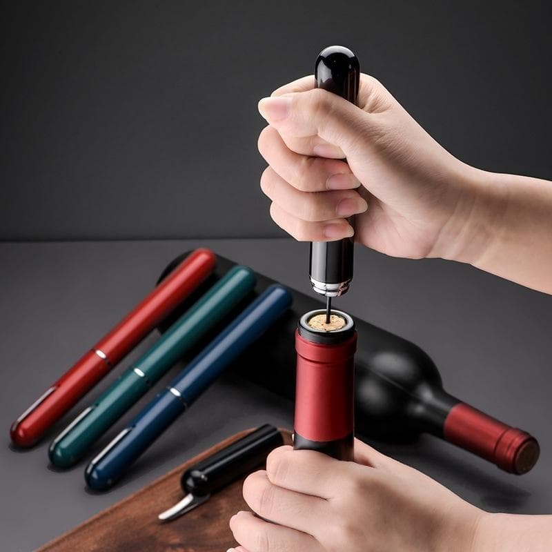 Safety Air Pump Wine Bottle Opener with Leaf Cutter Wine Cork Pin Stainless Steel vi