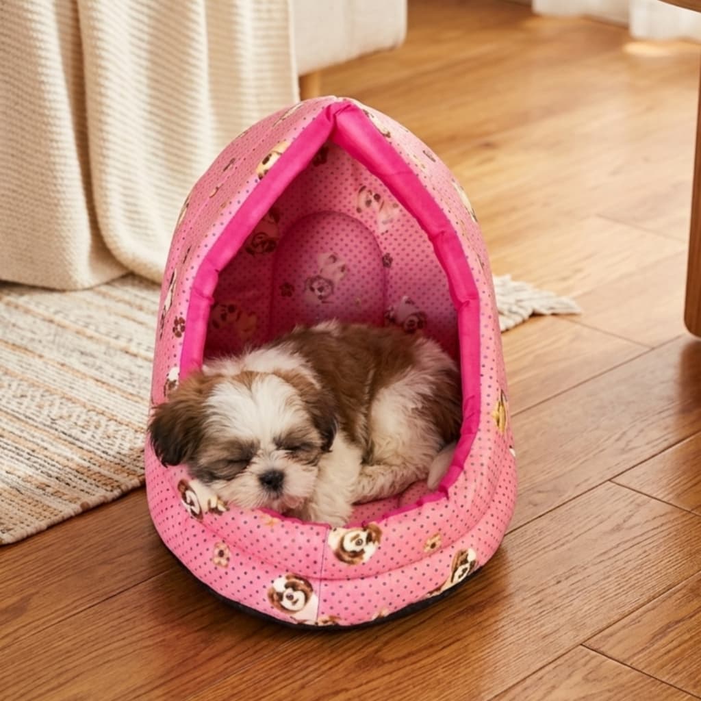Cama Toca Iglu para Pet Cachorro e Gato Confortável e Macia - Tamanho Pequeno