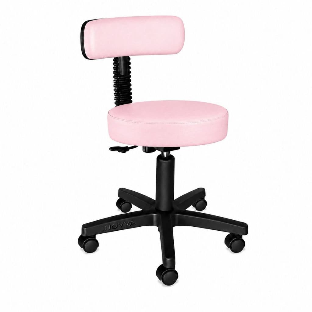 Mocho Slim INOVVA Giratório com Encosto Regulagem a Gás para Estética Manicure Massagista Tatuador