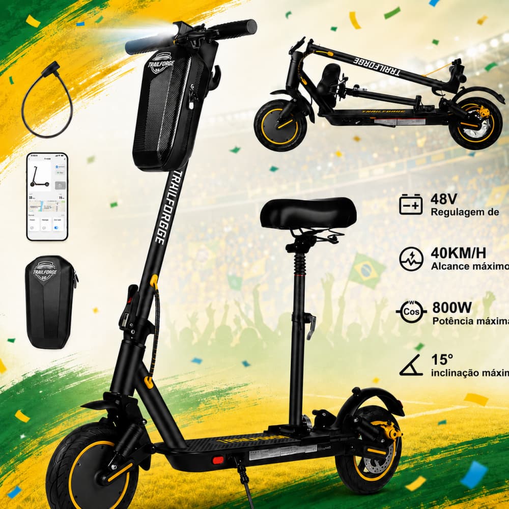 Trailforge-T1 patinete elétrico 120kg 800w  Speed 40KM/H+ Autonomy 45KM com assento para adultos
