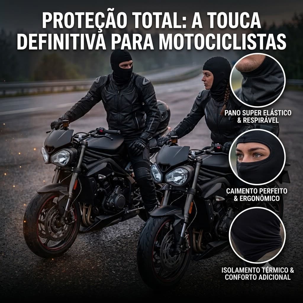 Touca Balaclava Ninja Preta Motociclista Paintball Tático Ciclismo