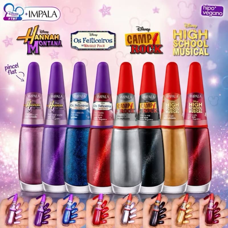 Kit 8 Esmaltes Impala Disney Magnético Metálico 7,5ml – Coleção Completa  Leve toda a magia da nova coleção Impala Disne