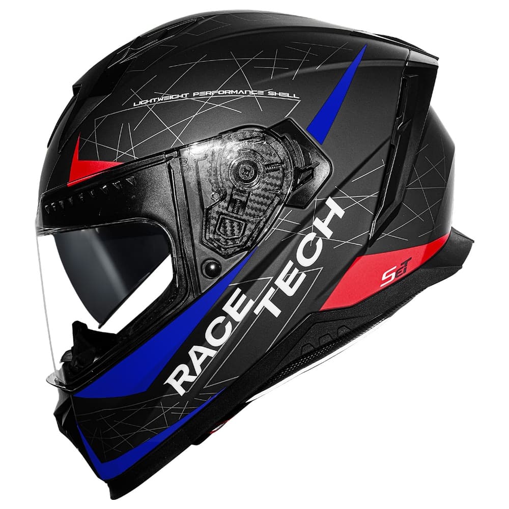 CAPACETE RACE TECH VOL SET PRETO AZUL VERMELHO NOVO LANÇAMENTO ORIGINAL COM ÓCULOS SOLAR