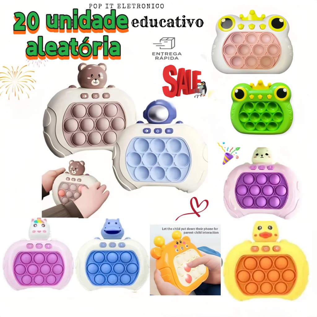 kit 10-15 -20-30 Brinquedo Anti-Stress Pop It Eletronico Brinquedo Bolhas De Empurrar Rápido Para Crianças e Adultos