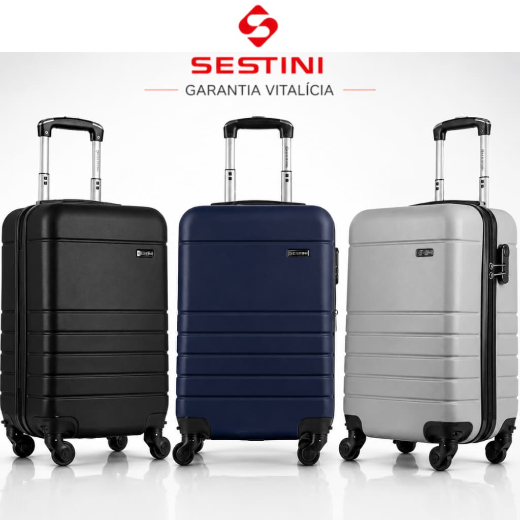 Mala de Viagem 10kg SESTINI Bordo, Rodinhas Removíceis, GARANTIA VITALÍCIA,Super Resistente,ORIGINAL