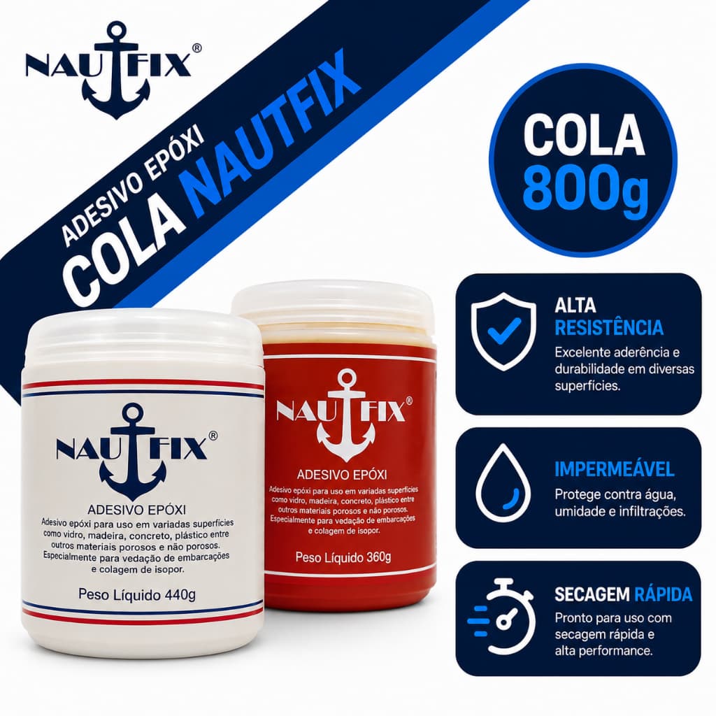 Cola Naval Kit - Resina + Endurecedor  - 800g