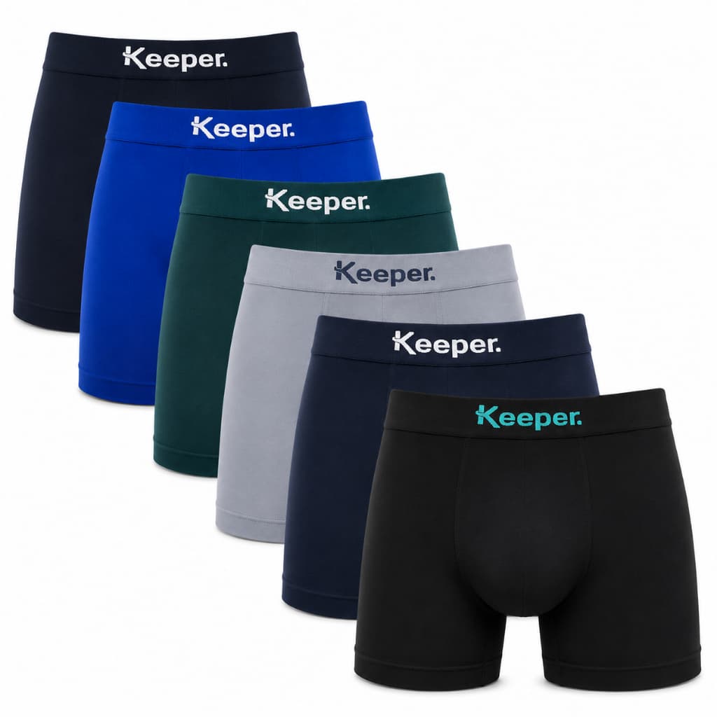 Kit 6 Cuecas Boxer Microfibra Poliamida Sem Costura Antiassadura Keeper