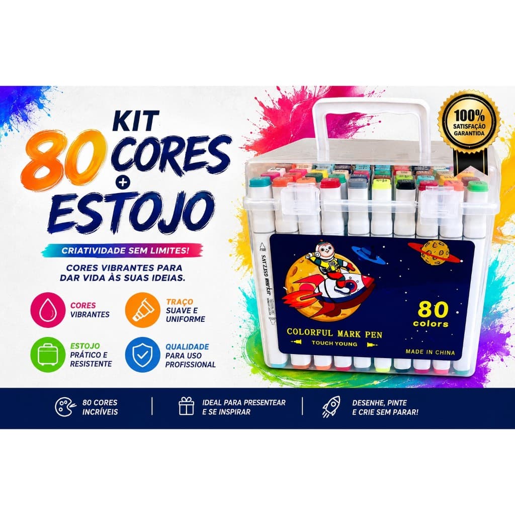 80 peças Caneta Marcadora De Ponta Dupla Conjunto De Canetas De Aquarela Especial