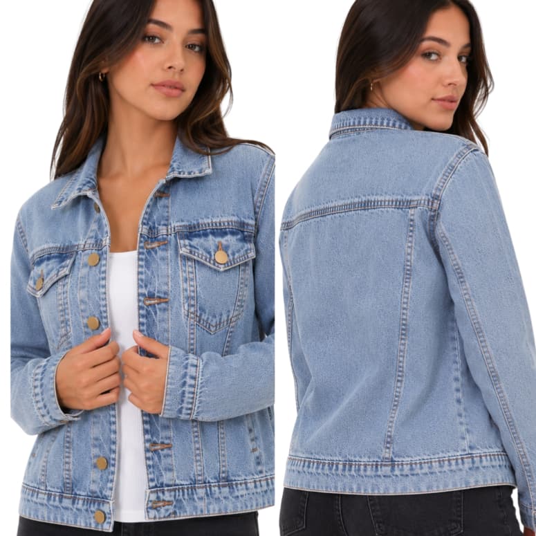 Jaqueta Jeans Marmorizada Juvenil Menina Blogueirinha Tam 4 ao 16