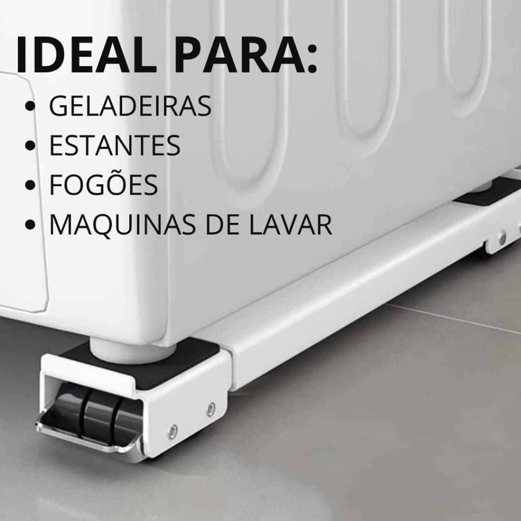 Suporte de Alumínio com Rodas para Eletrodomésticos 200kg Universal