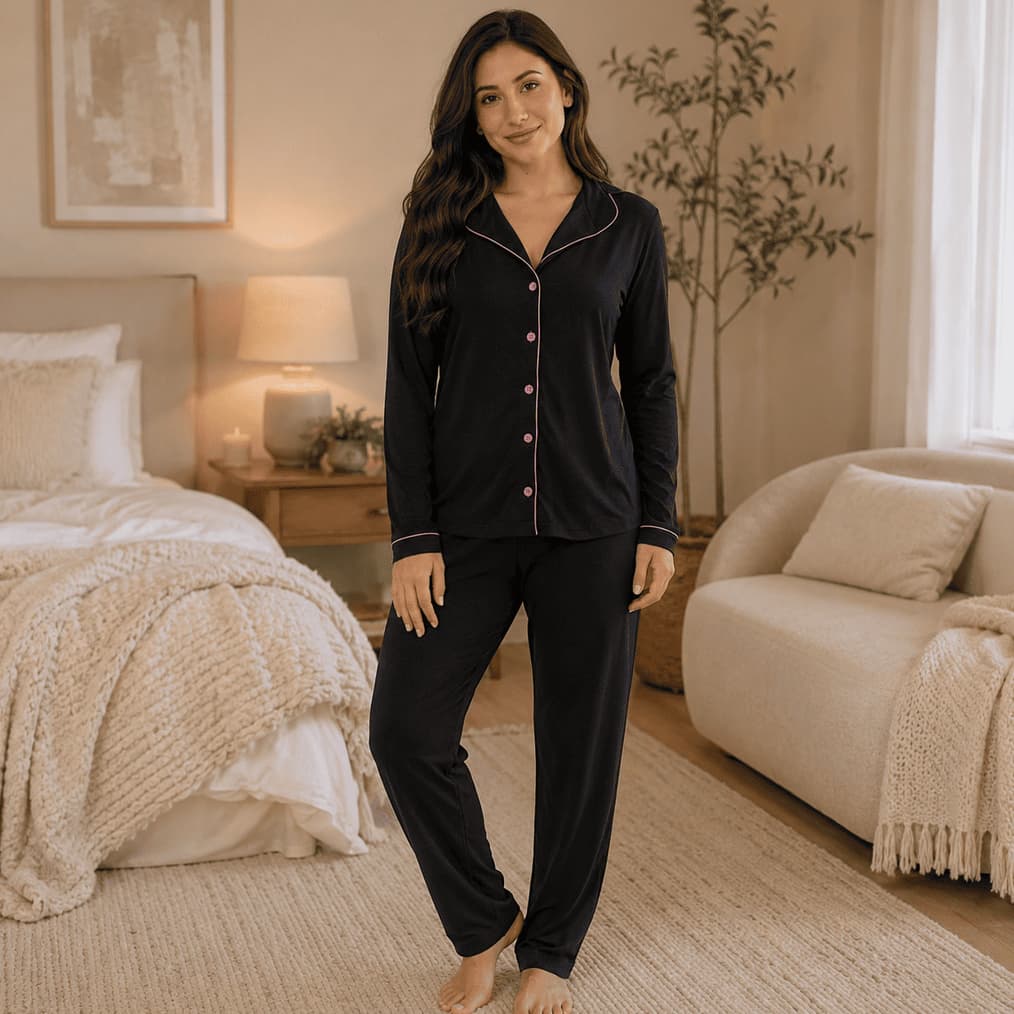 Pijama Americano Feminino Inverno Aberto Luxo Linha Premium Lançamento Barato Novo Promoção