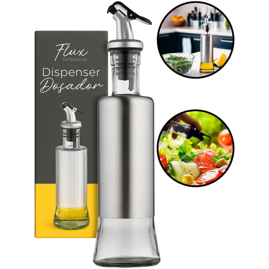 Dispenser Galheteiro de Vidro 300ml com Bico Dosador Preciso para Azeite e Vinagre