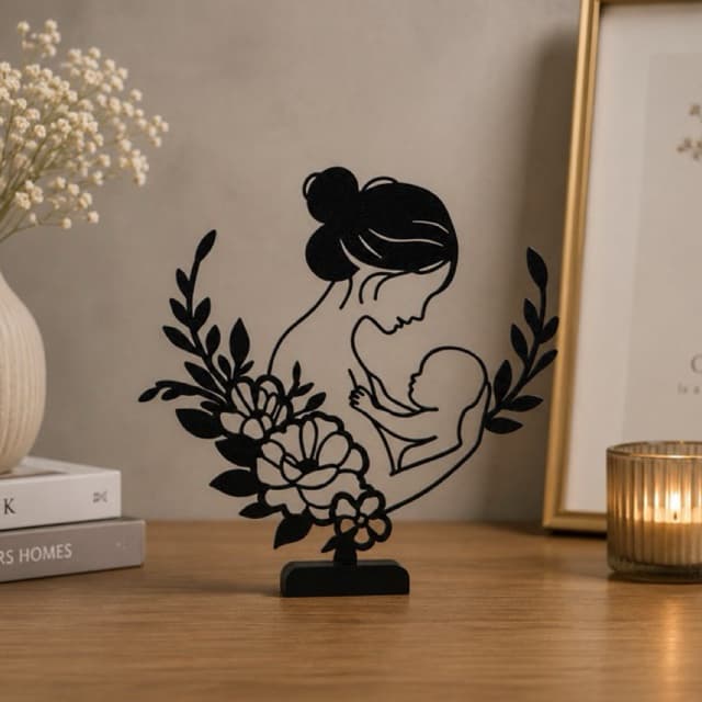 Escultura Decorativa Laços de Amor mamãe e bebê decoração familia