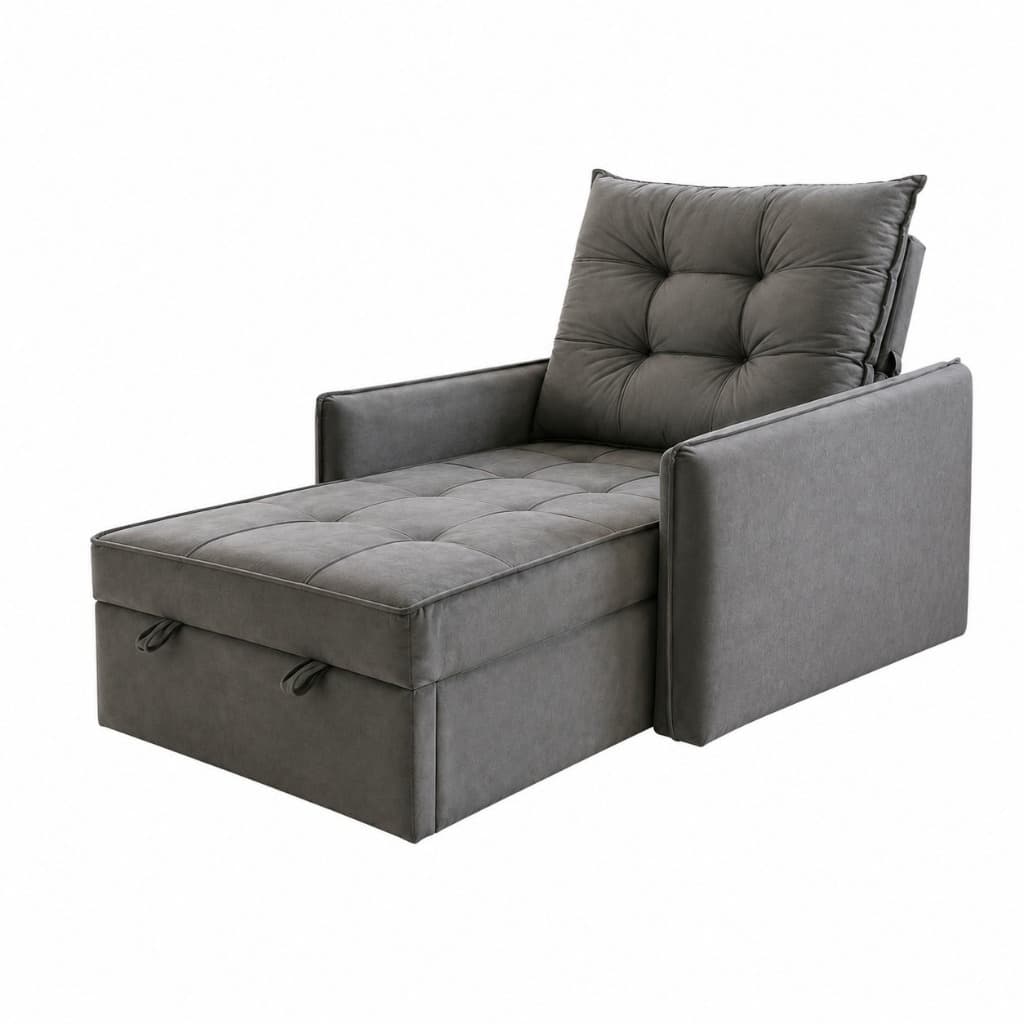 Poltrona Cama Moderna Confortável Retrátil Veludo Sala 1,70m
