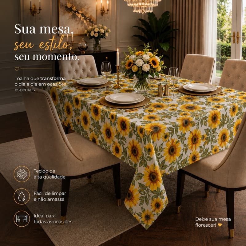 Promoção lindas toalhas de mesa 2,00x1,45 para mesa de 6 lugares decoração