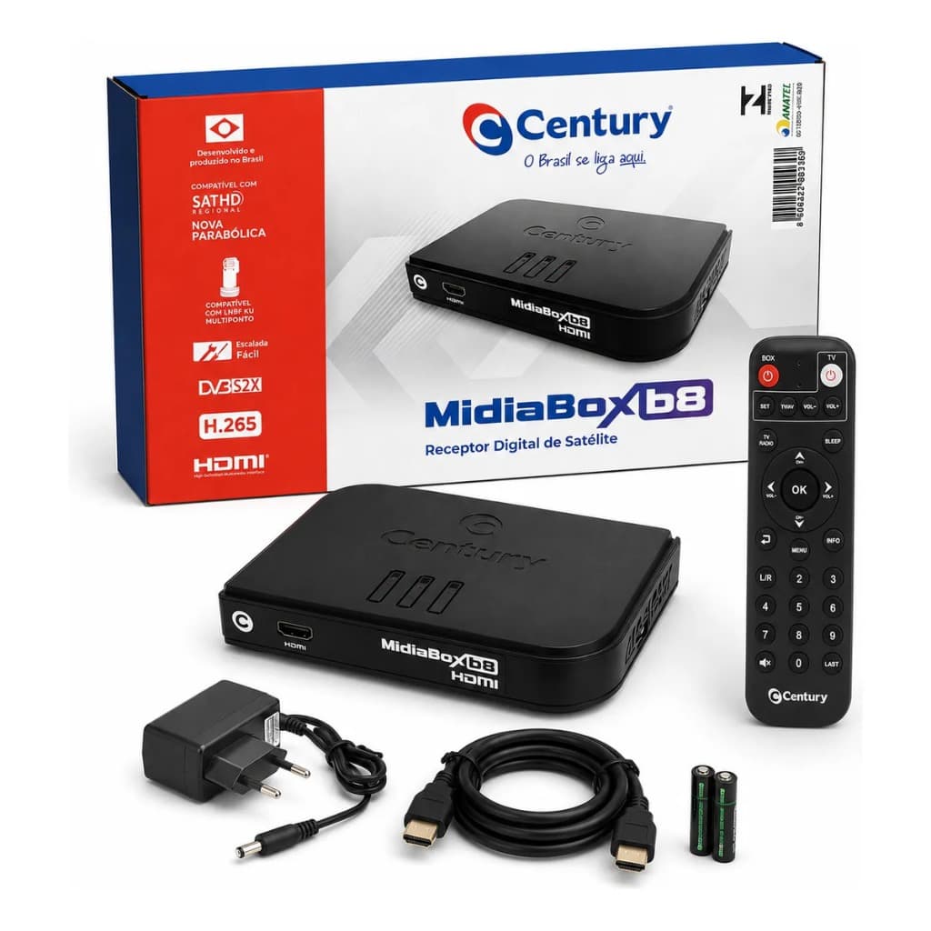Century Midiabox B8 Receptor Digital Nova Parabólica
