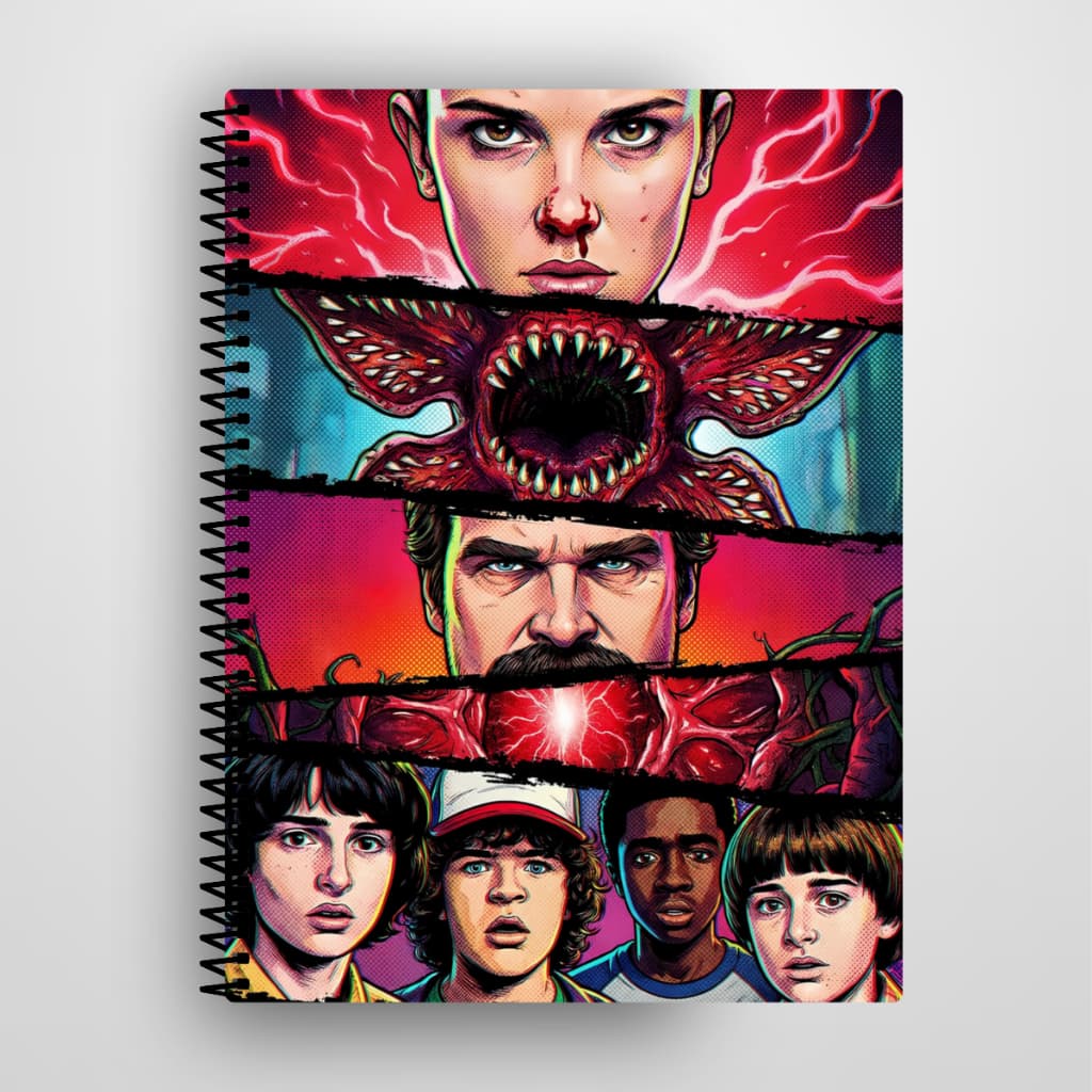 Caderno Stranger Things Personalizado Capa Dura 1 e 10 Matérias Escolar Universitário