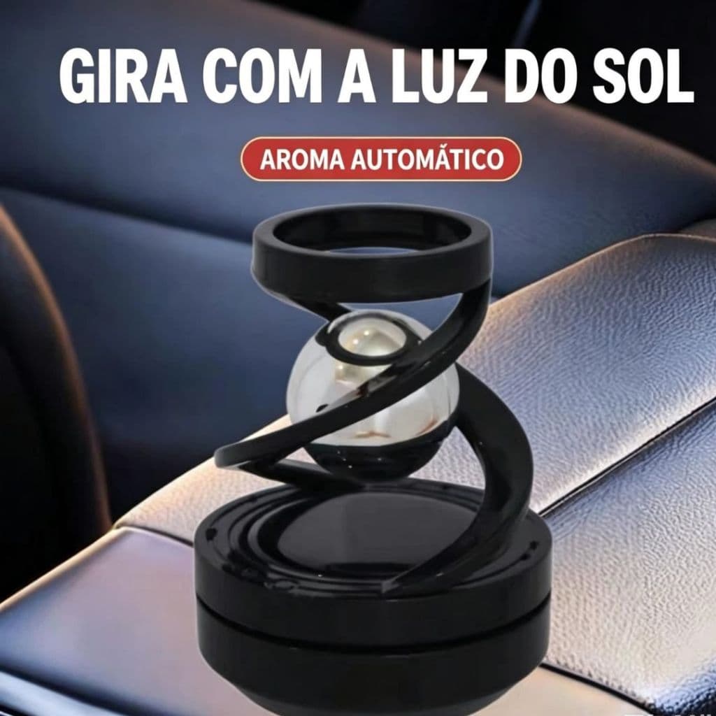 Aromatizador Automotivo Solar Giratório para Painel de Carro Difusor de Aromas