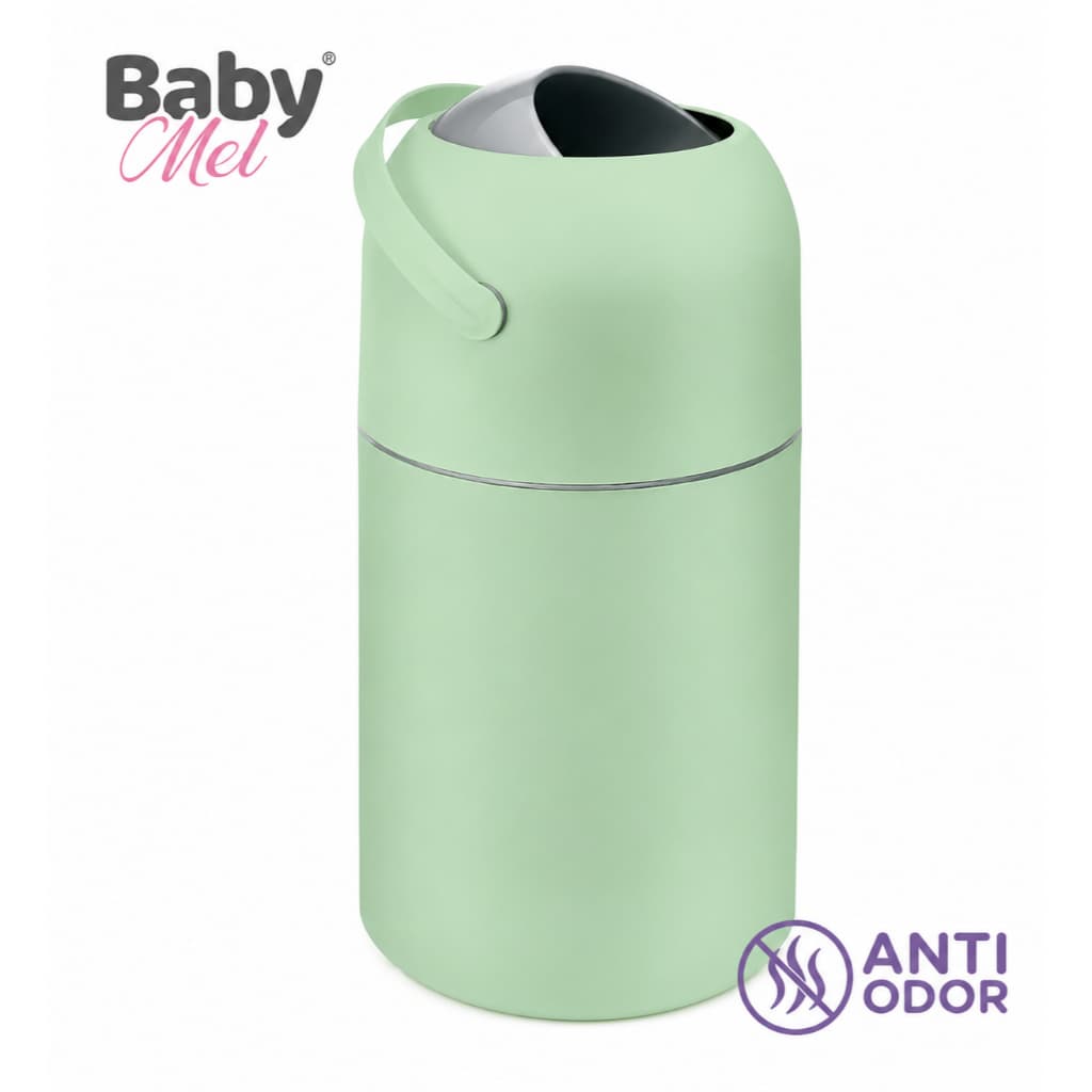 Lixeira Anti Odor Magica 10l Fralda Bebe Baby Mel Verde Antibacteriana