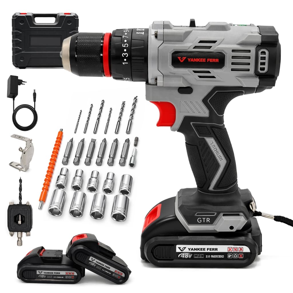 Parafusadeira Furadeira Sem Fio 48V 85 NM (20+3) ajuste de torque Furadeira de impacto Elétrica Brushless