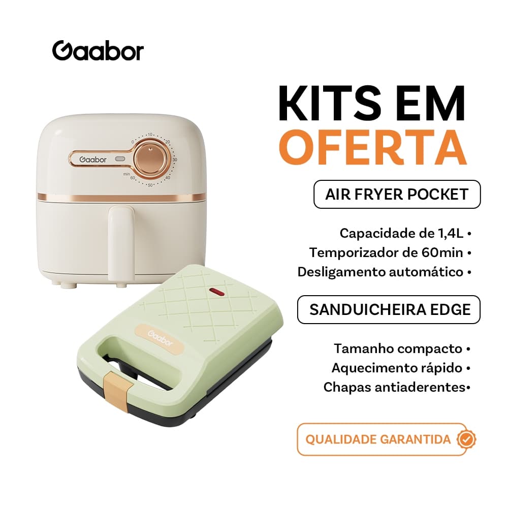 [Venda em conjunto] Gaabor Air Fryer 1,4L AF20M + + Acessórios Cozinha | Prática e Econômica