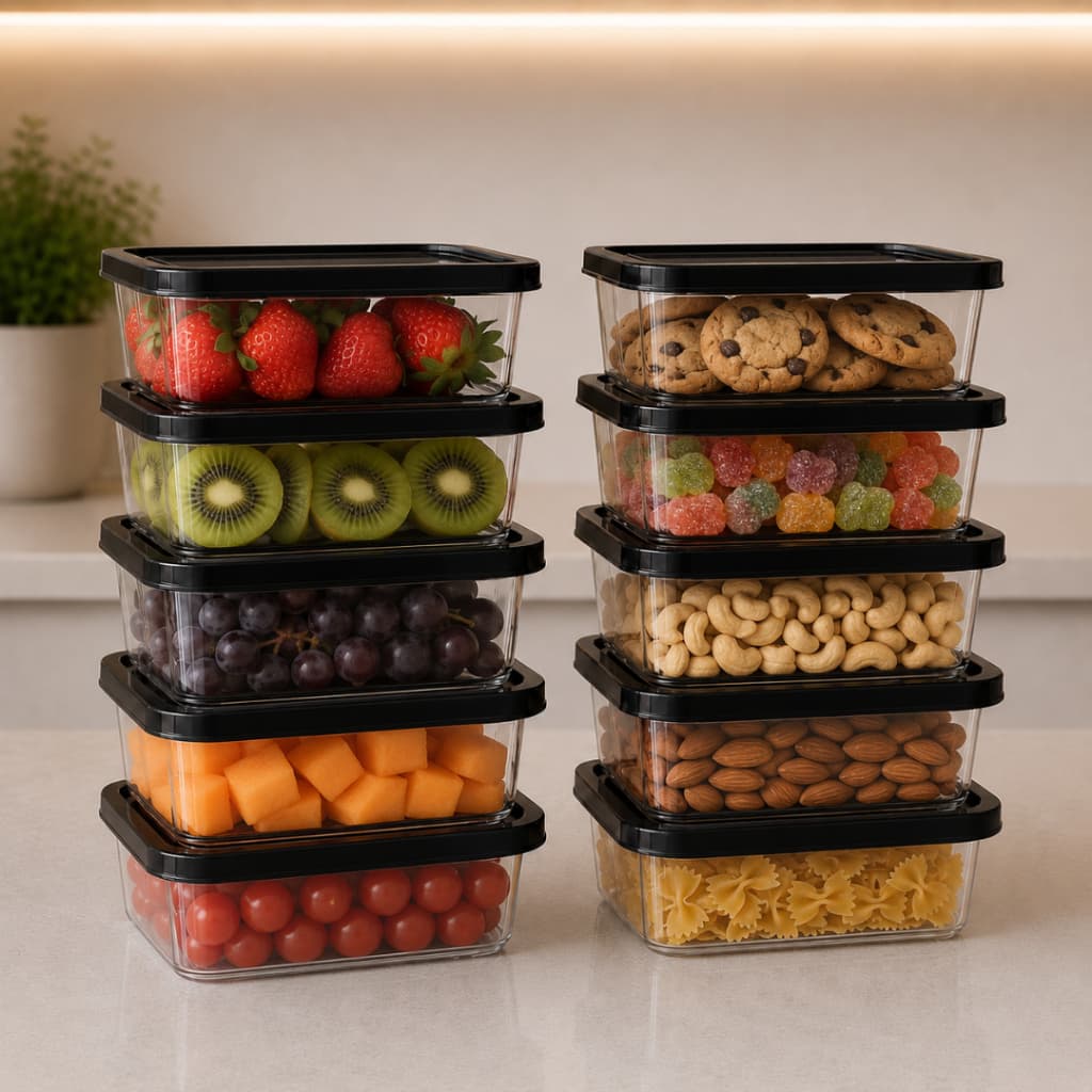 Kit 12 Marmitas Fitness 500ml Potes Reutilizável Transparente Bpa Free Microondas Freezer Organizador