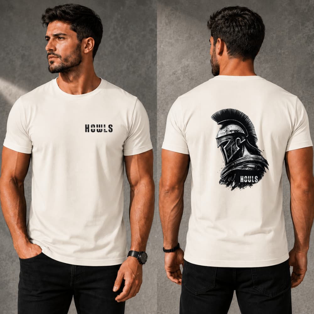 Camiseta Masculina Guerreiro Espartano 100% Algodão Estampada Casual Premium