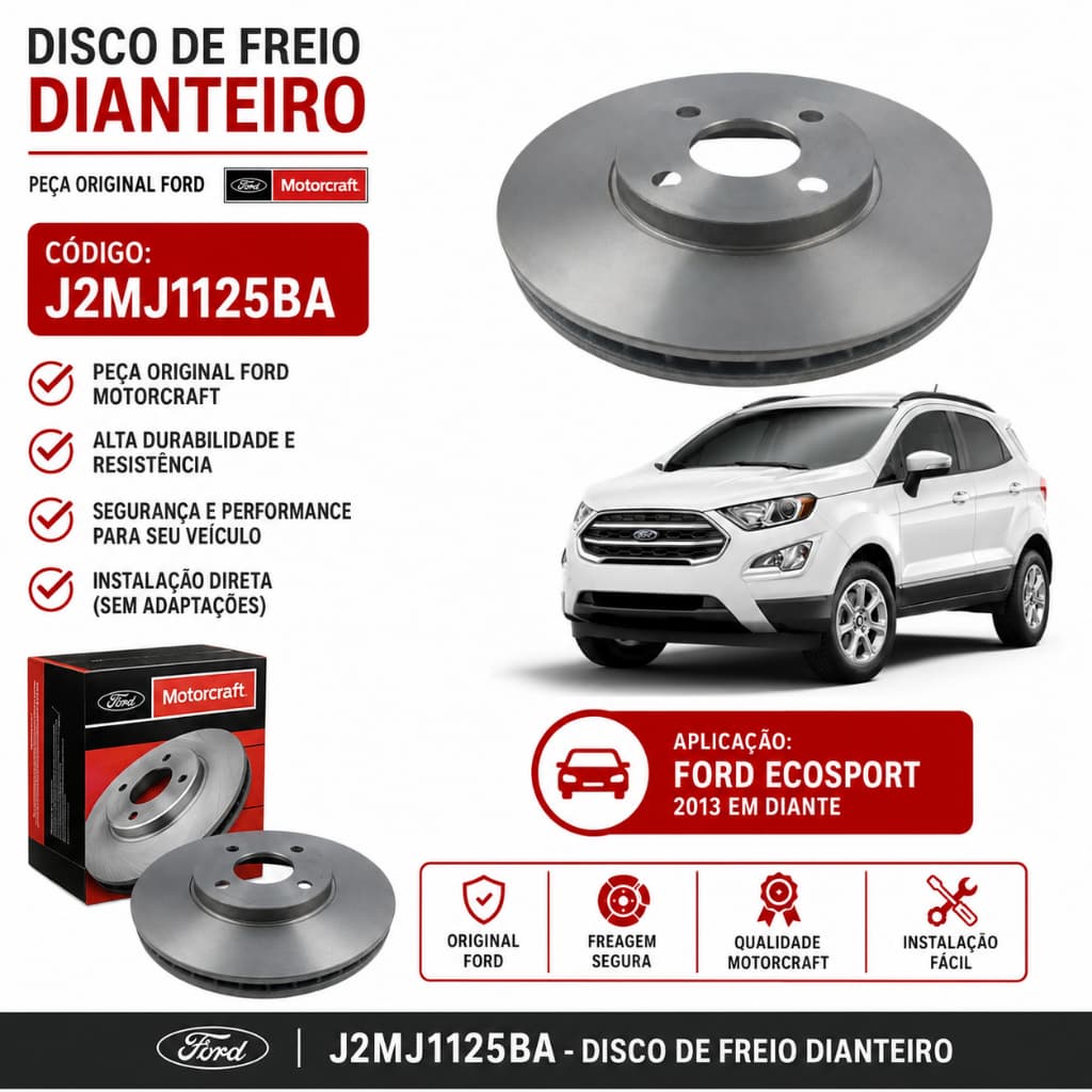 Disco de Freio Dianteiro Motorcraft Ford Ecosport 2013 Em Diante
