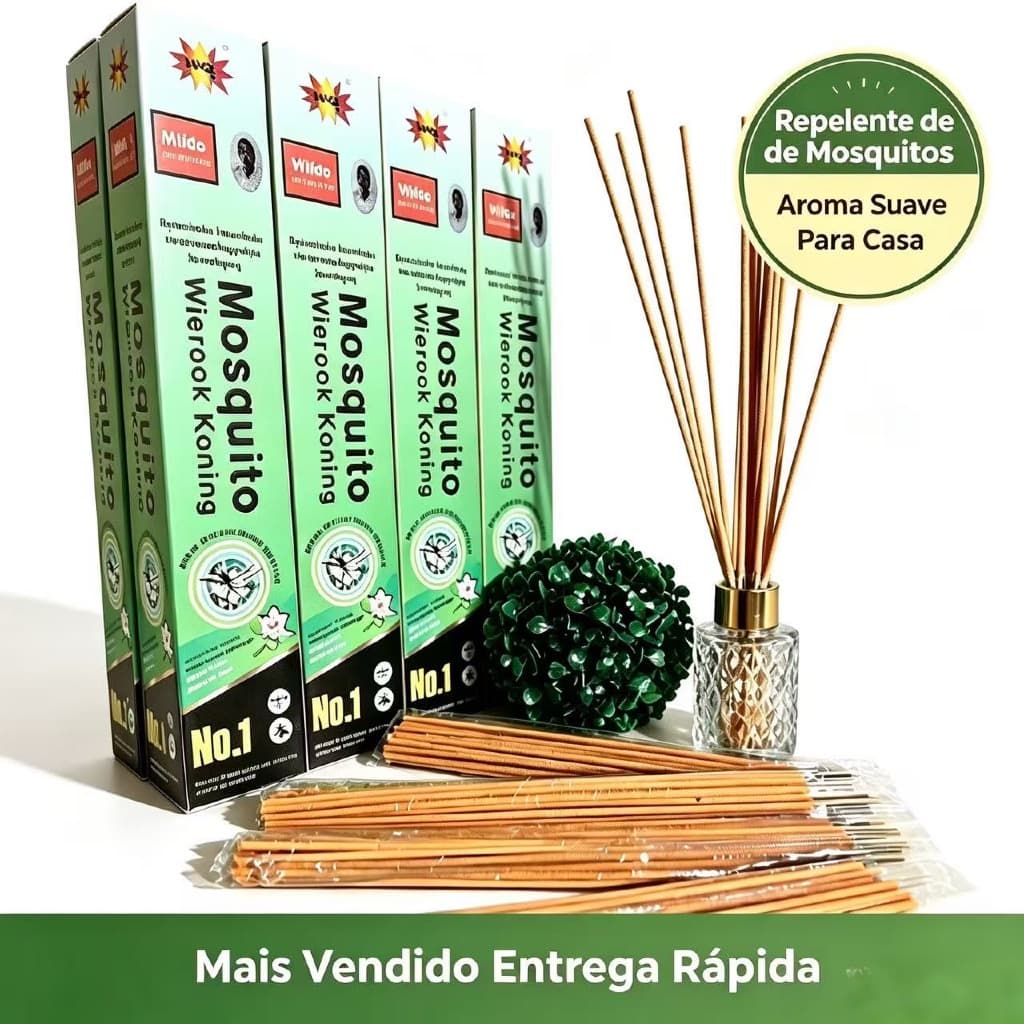 Incenso repelente mata mosquito 30 palitos em 1 caixa