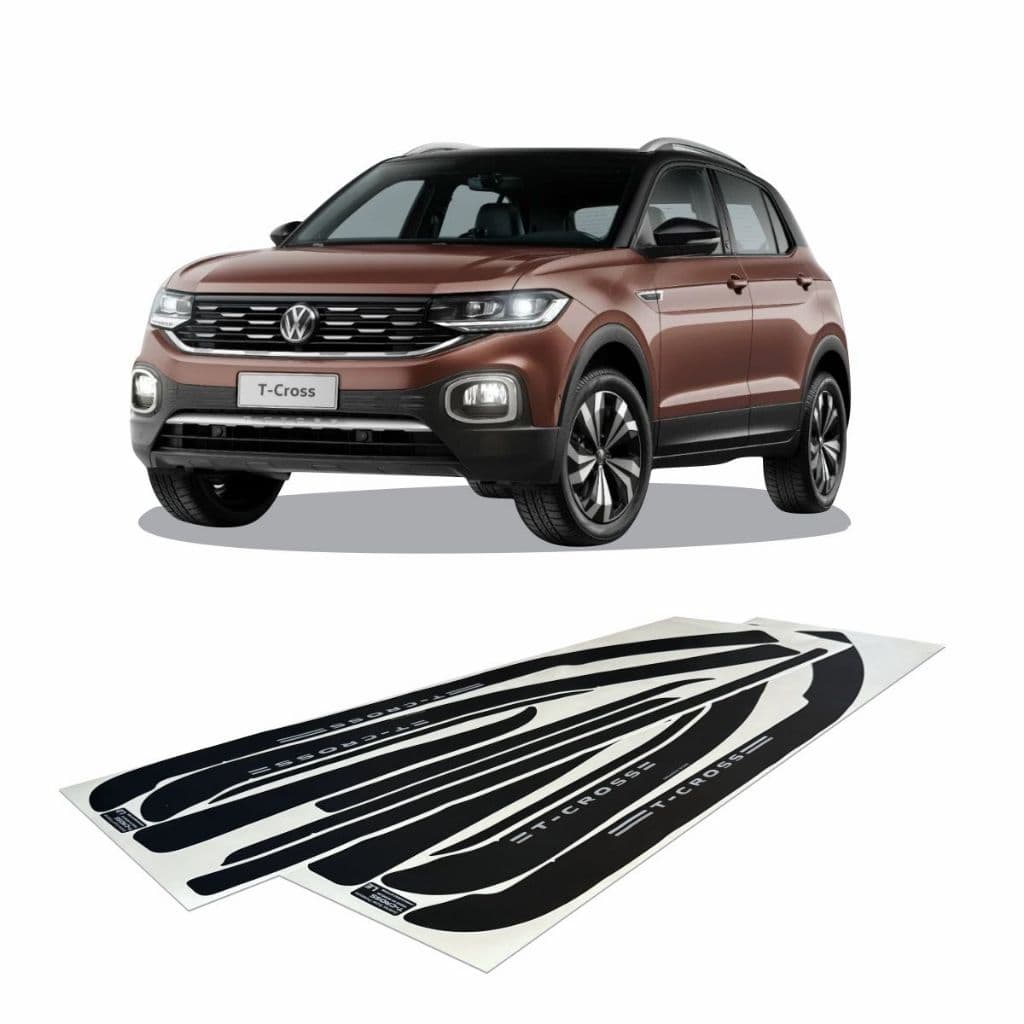 Kit T-CROSS Soleiras Super Protetoras Portas + Soleira da Mala Acessórios Carro MRMAGOO