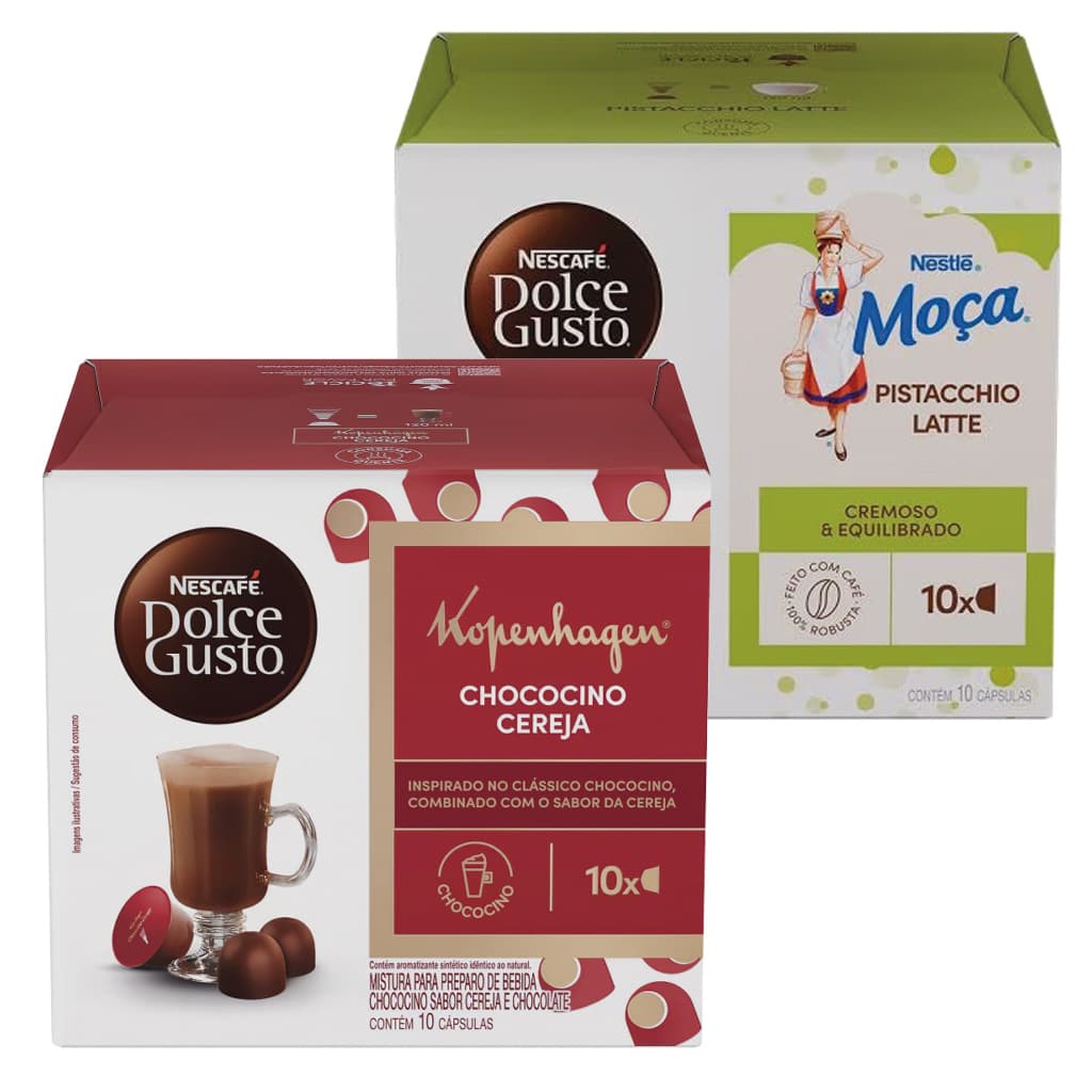 2 Caixas Dolce Gusto - Kopenhagen Chococino Cereja E Pistache