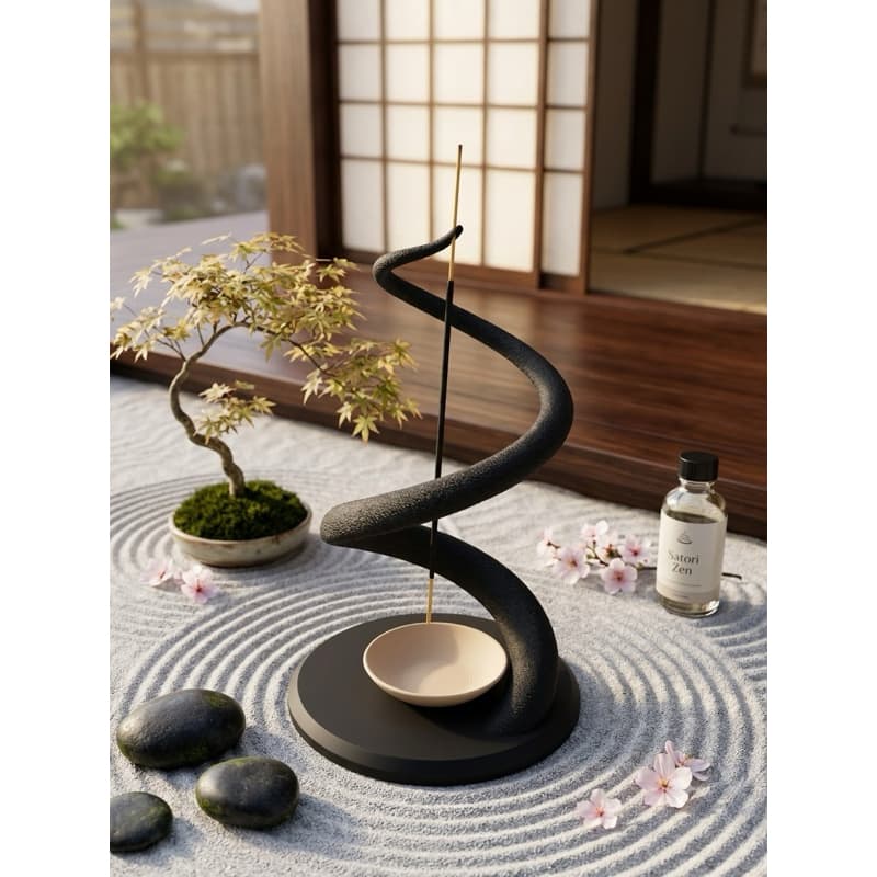 Incensário Espiral Porta Incenso - Decorativo Zen para Incenso de Vareta