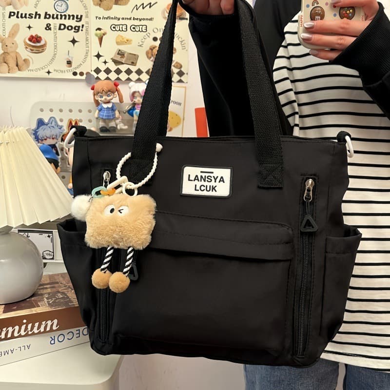 Bolsa Tote Feminina Grande Capacidade Mão Ombro Transversal Faculdade Curso Casual