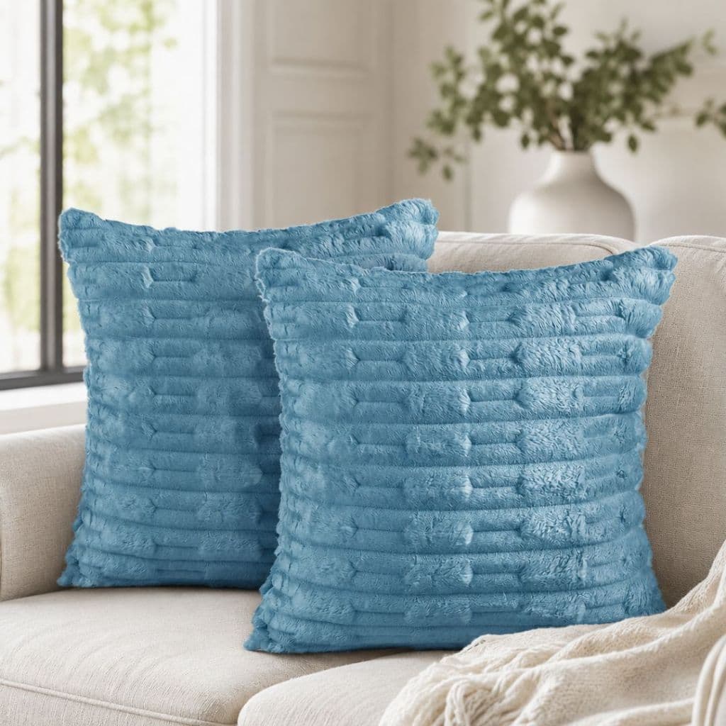 Kit Capa De Almofadas Decorativa 2 Unidades 45x45cm Polar Manta Microfibra Flannel Macio Confortável