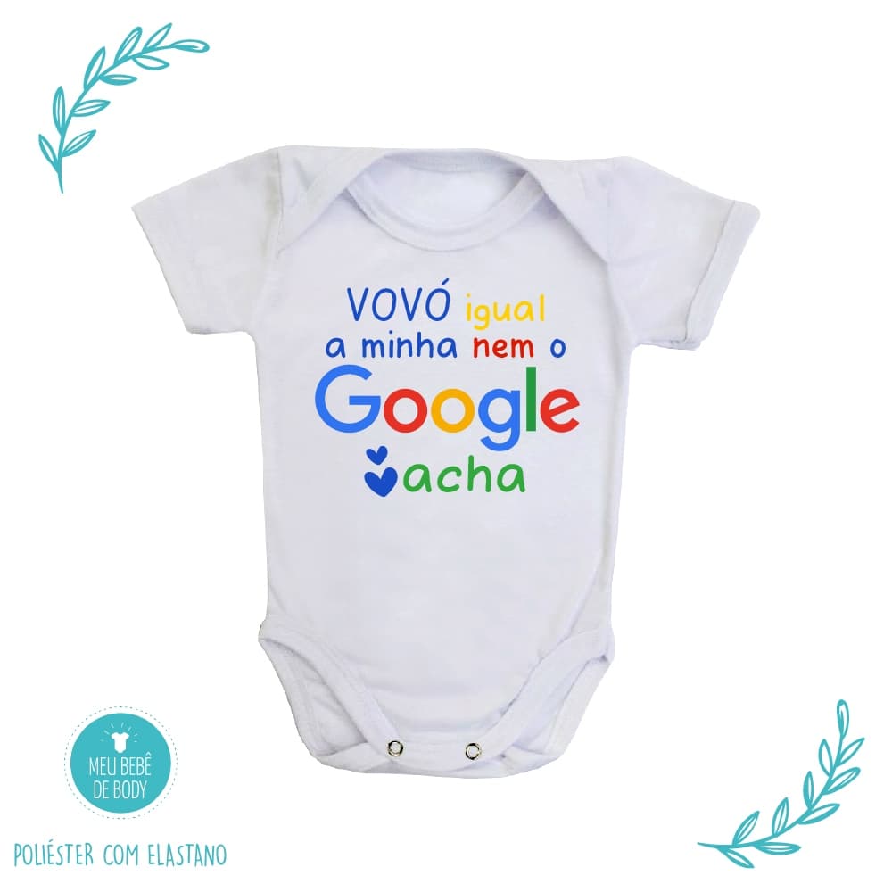 Body de Bebê Personalizado Divertido Vovó Igual a Minha Nem o Google Acha
