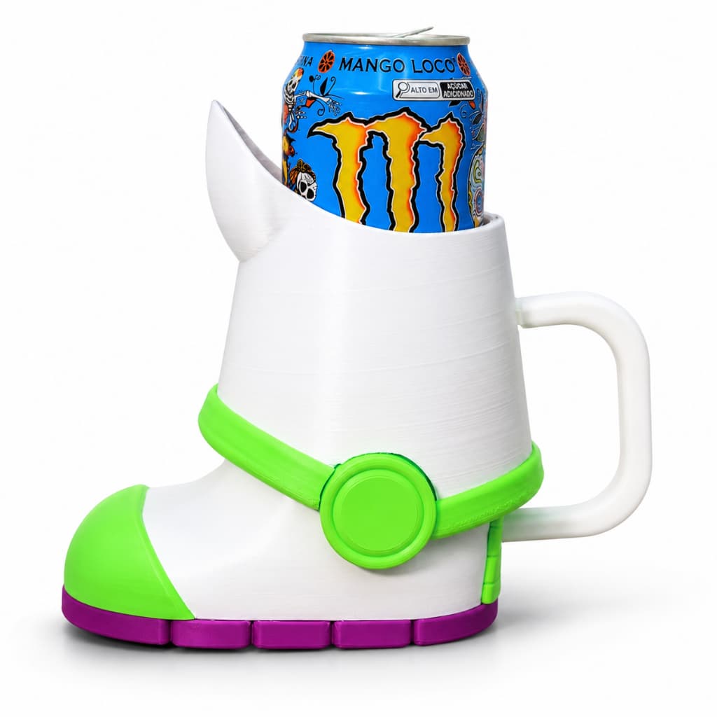 Porta Latas Copo Bota Buzz Lightyear Toy Story Decorativo Filme Woody
