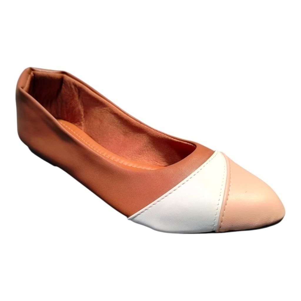 Sapatilha Feminina Bico Fino Tricolor Confortável Casual Elegante Calce Fácil