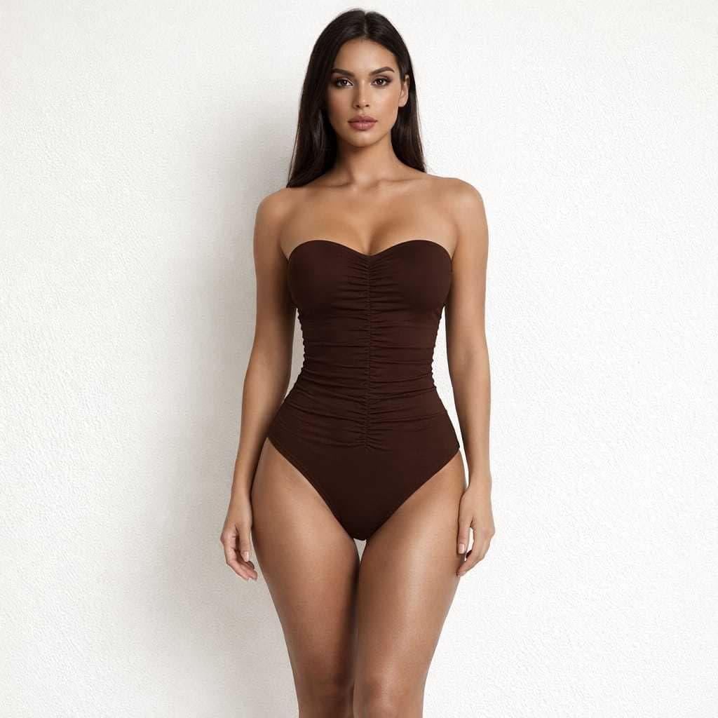 Body Feminino Tomara que Caia Franzido Frontal Bojo Moda Elegante